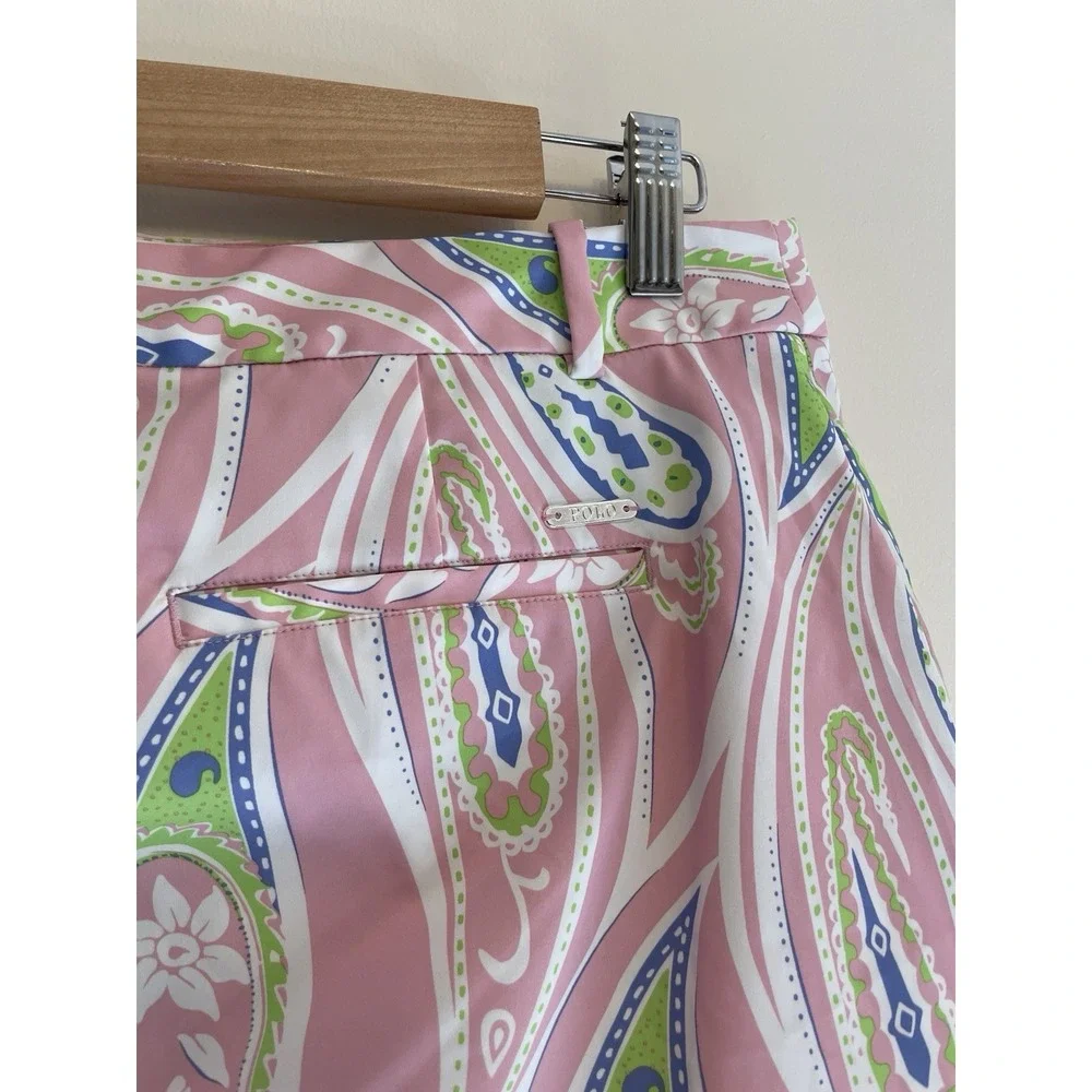 Ralph Lauren Polo Golf Skirt Skort Women Size 4 Pink Paisley Active Tennis Lined - Picture 4 of 7